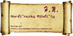 Horánszky Mihály névjegykártya