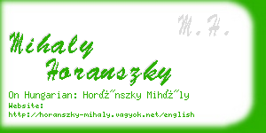 mihaly horanszky business card